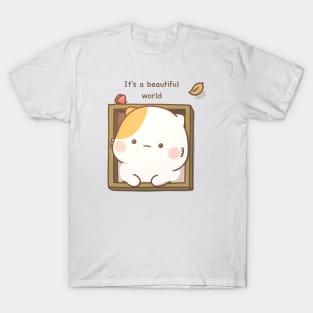 Muffin cat looking at the beautiful world T-Shirt